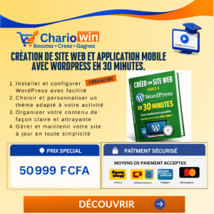 CRÉATION DE SITE WEB ET APPLICATION MOBILE AVEC WORDPRESS EN 30 MINUTES.