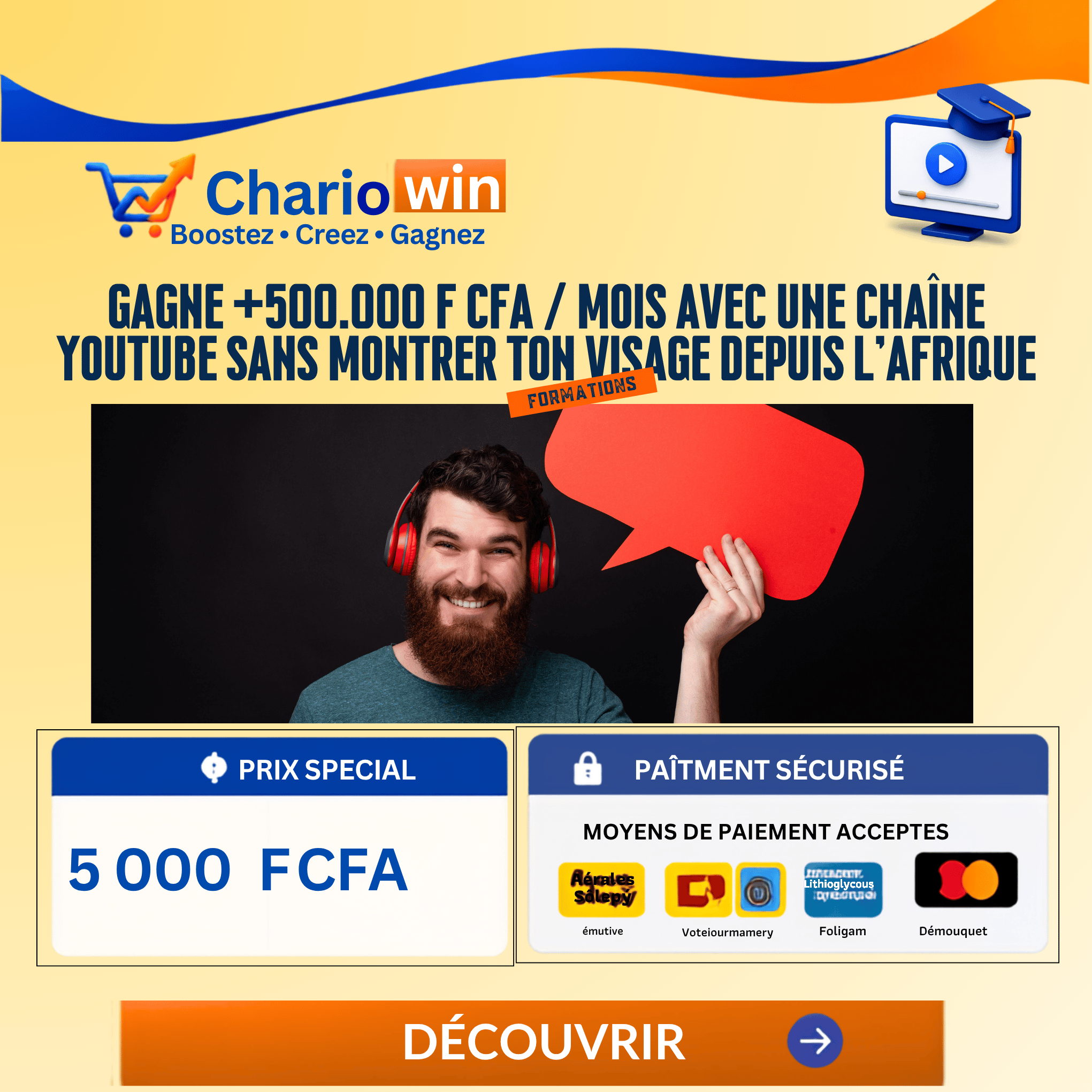 Gagne +500.000 F CFA / Mois Avec Une chaîne YouTube Sans Montrer Ton Visage Depuis l'Afrique