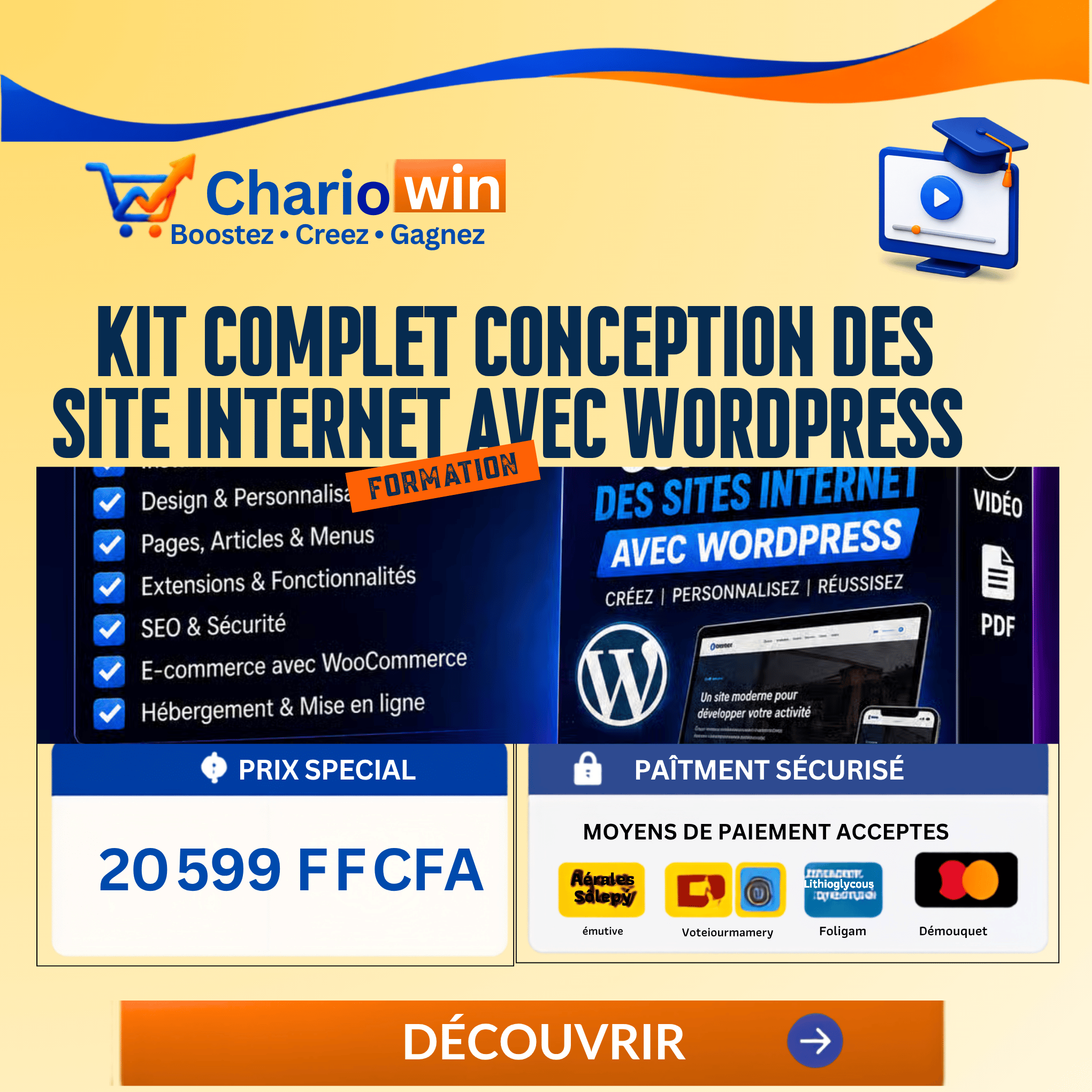 kit complet CONCEPTION DES SITE INTERNET AVEC WORDPRESS