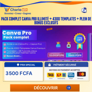 Pack Complet Canva Pro illimité + 4300 Templates + Plein de Bonus exclusifs